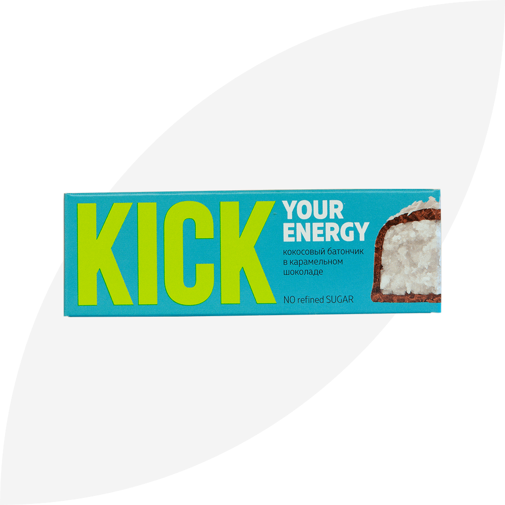 Кокосовый батончик KICK в карамельном шоколаде