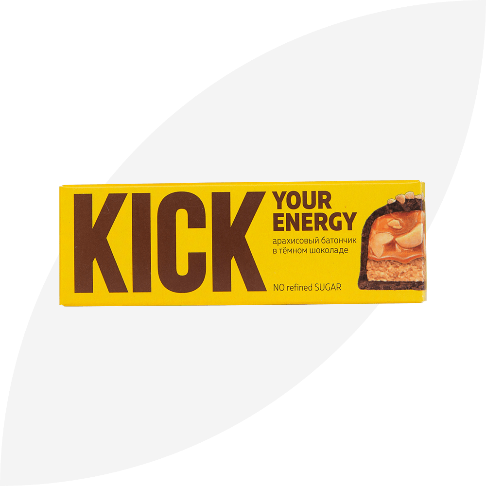 Арахисовый батончик KICK в темном шоколаде