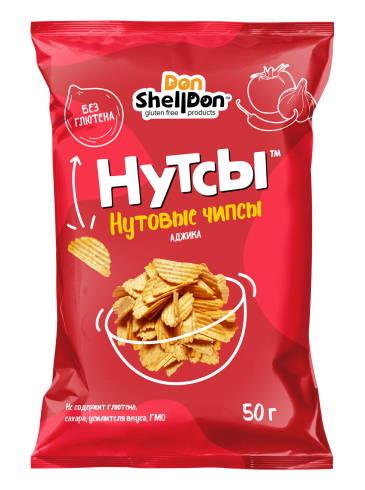 Безглютеновые чипсы «НУТСЫ» со вкусом аджики