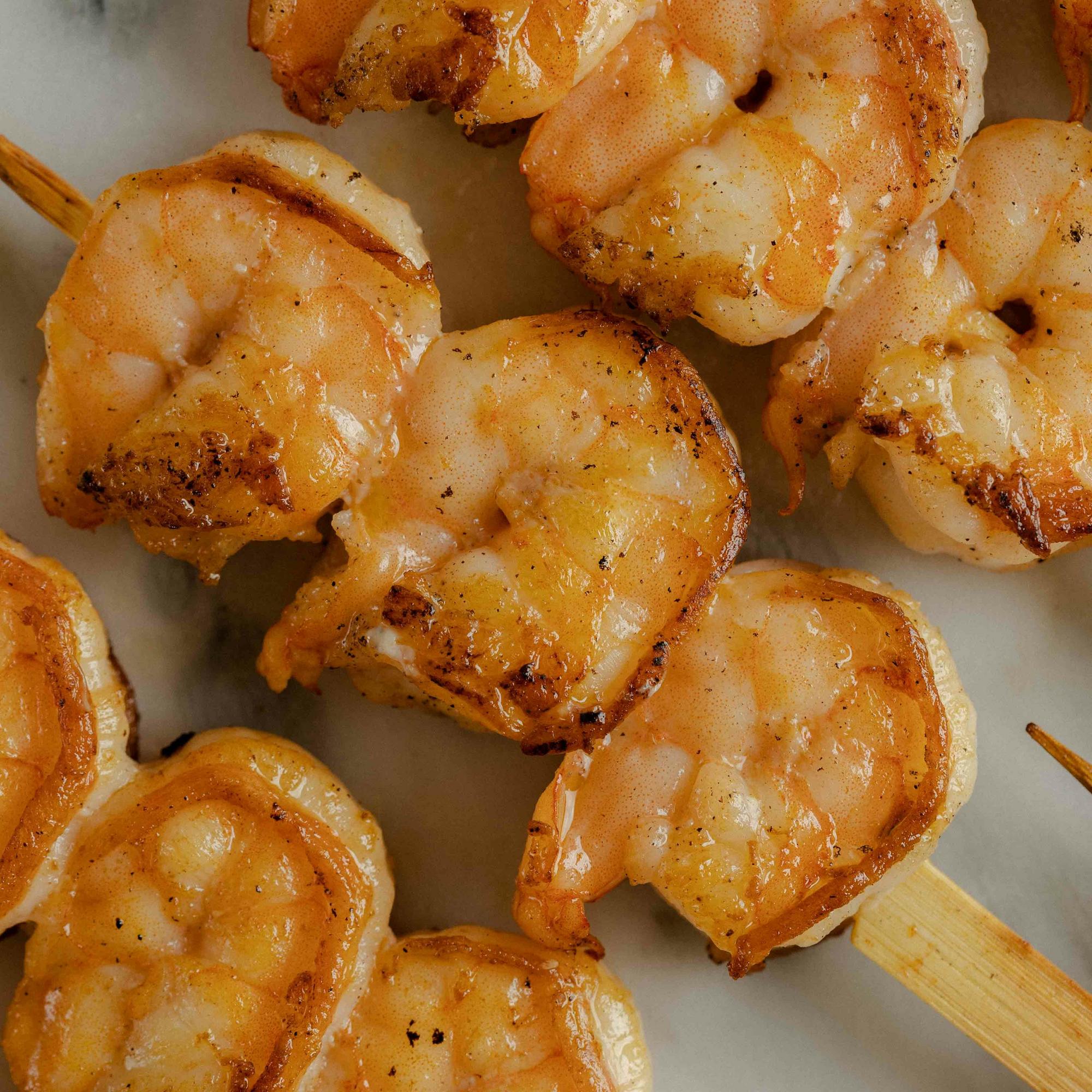 Шашлычки с креветками на шпажках, 10 шт / 450 гр