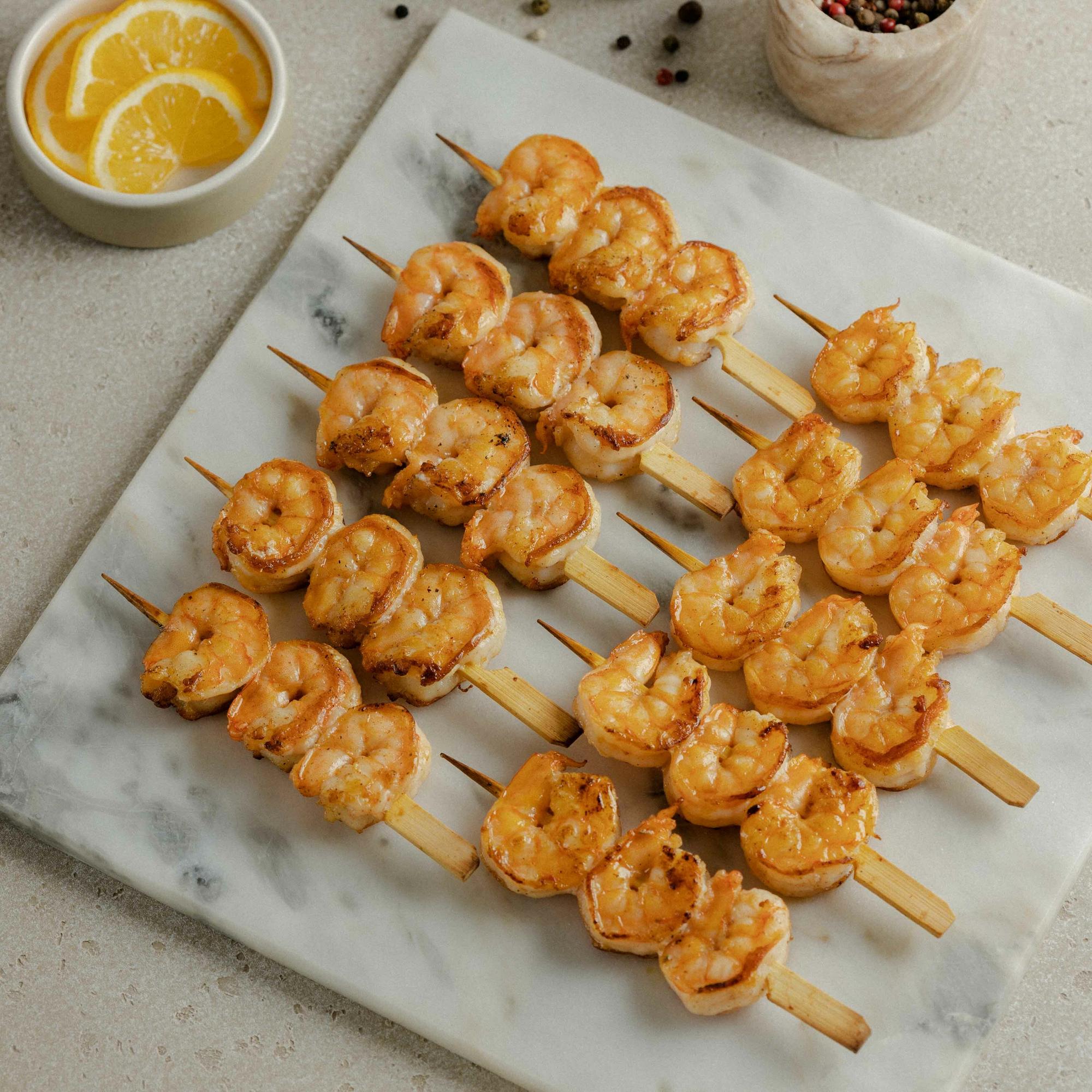 Шашлычки с креветками на шпажках, 10 шт / 450 гр