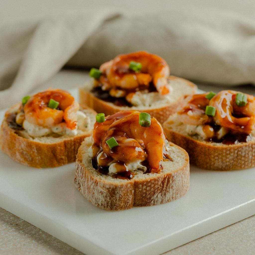 Брускетты креветка / терияки, 12 шт / 480 гр