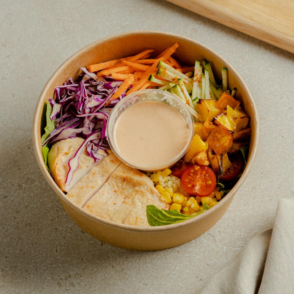 Боул с курицей, бататом и булгуром, 350 гр