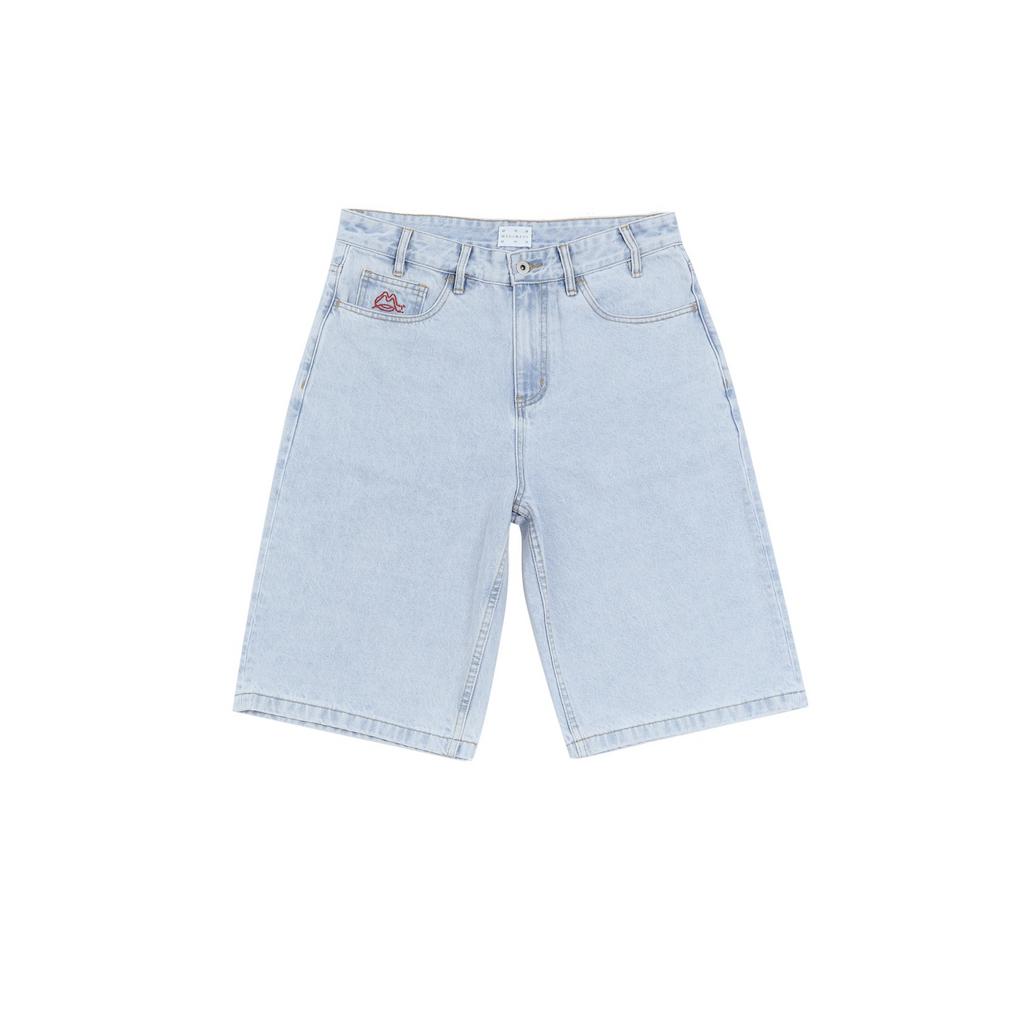 BIGGER M JEAN SHORTS BLUE BLEACHED