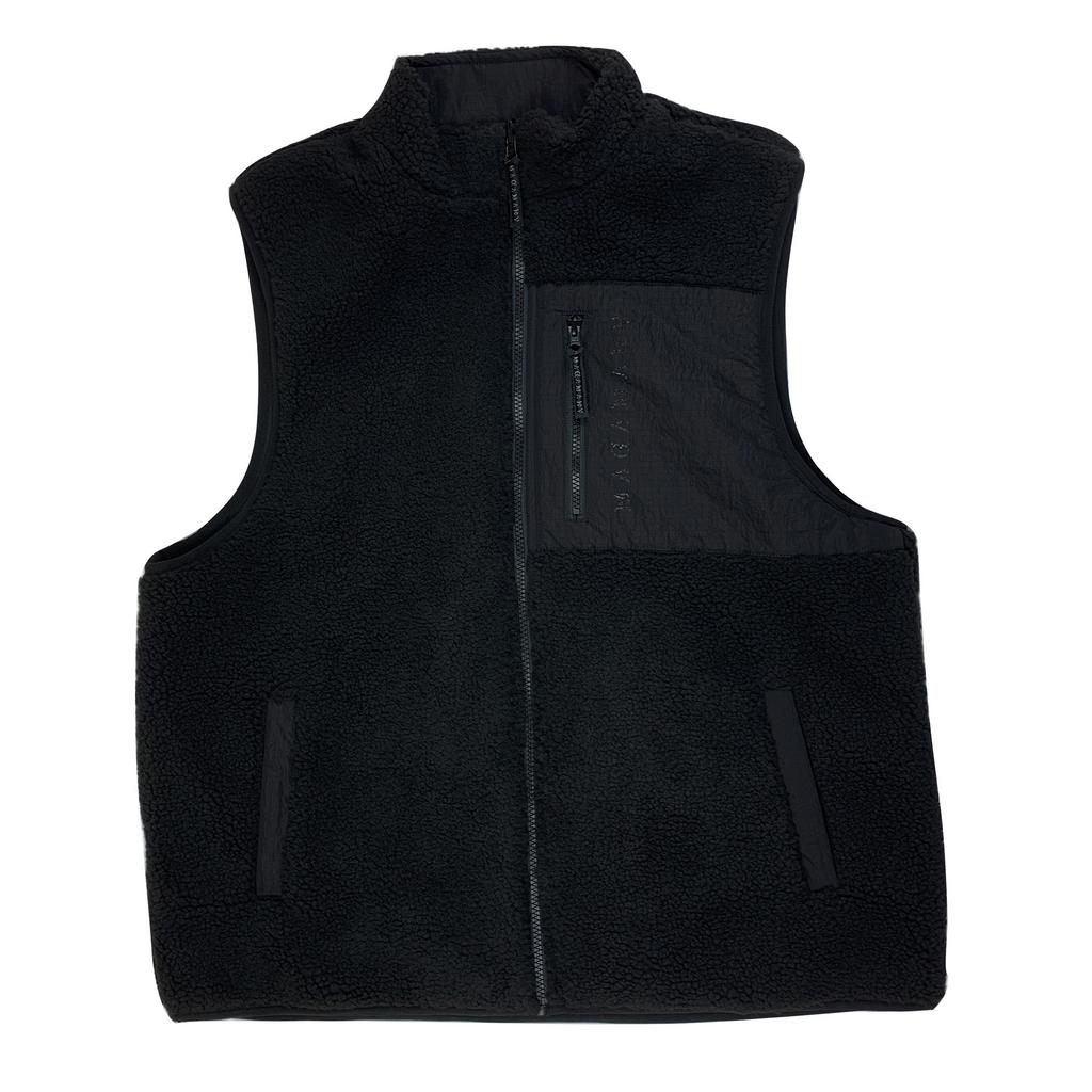 REVERSIBLE FLEECE VEST BLACK