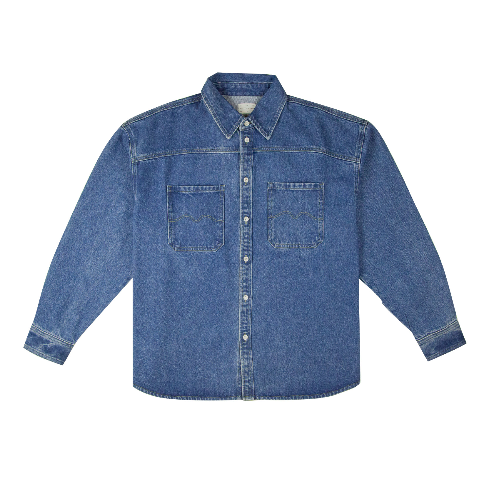 BIGGER M SHIRT BLUE/WASED