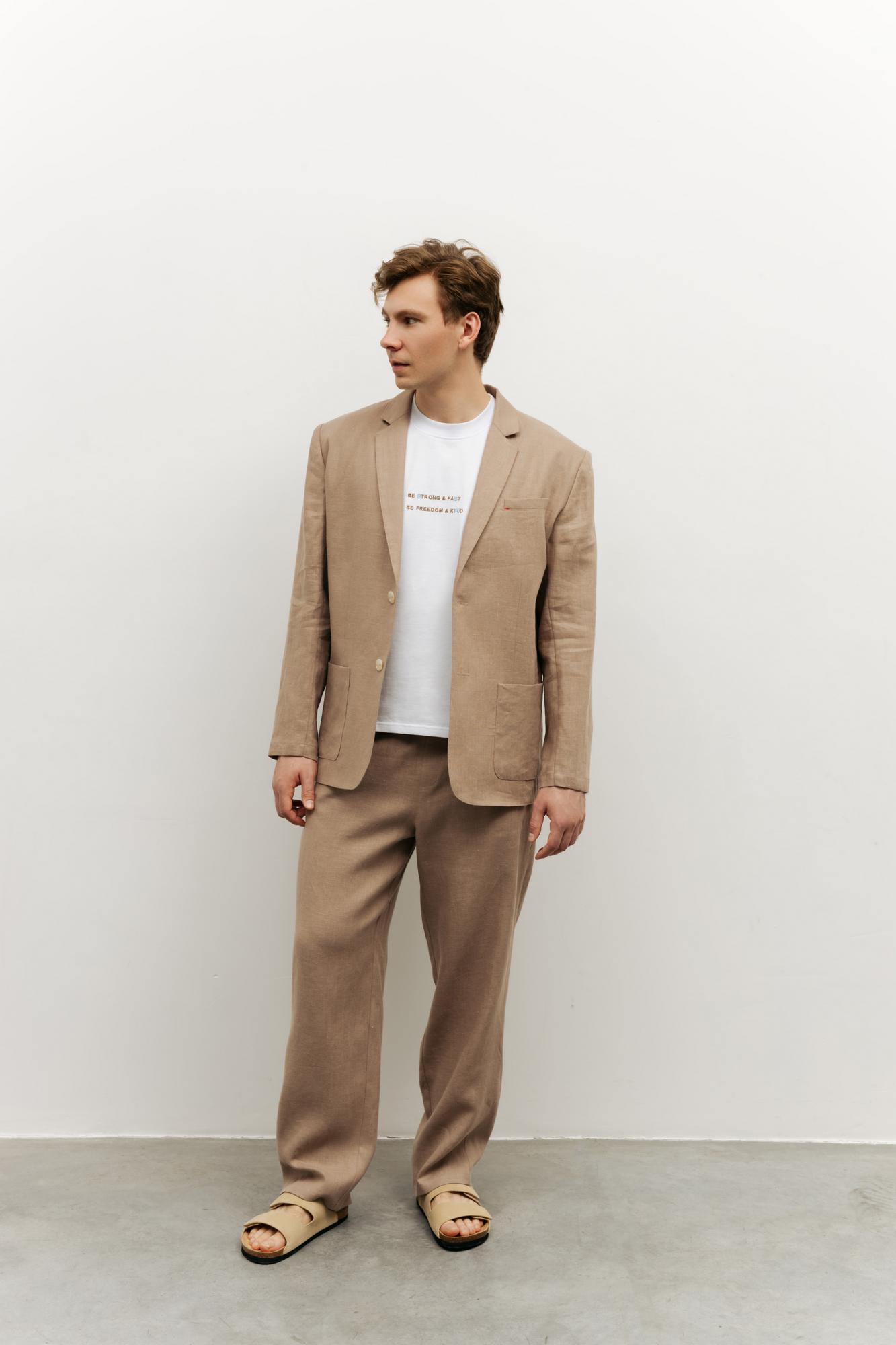 Брюки прямого кроя на резинке