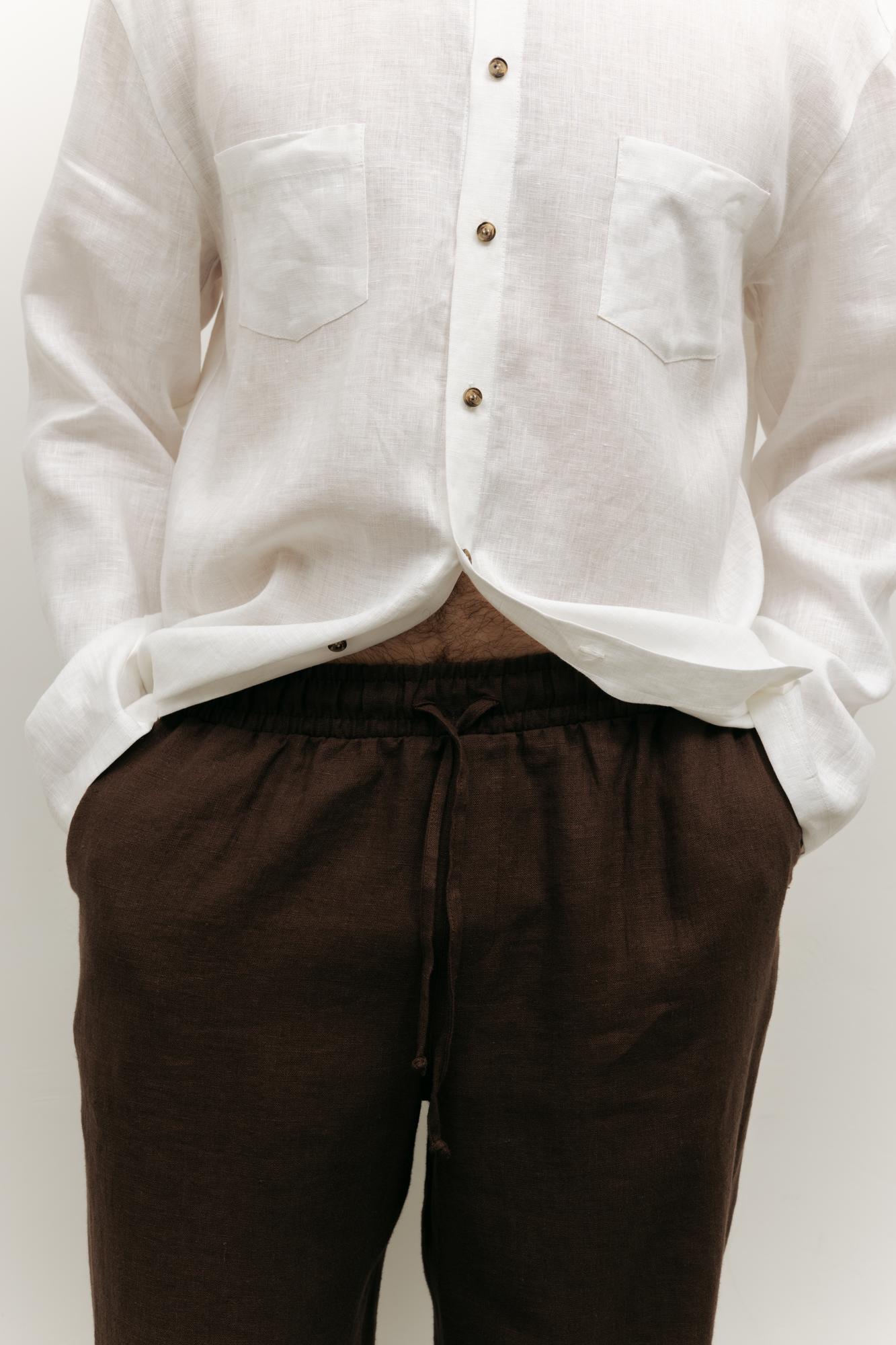 Брюки прямого кроя на резинке