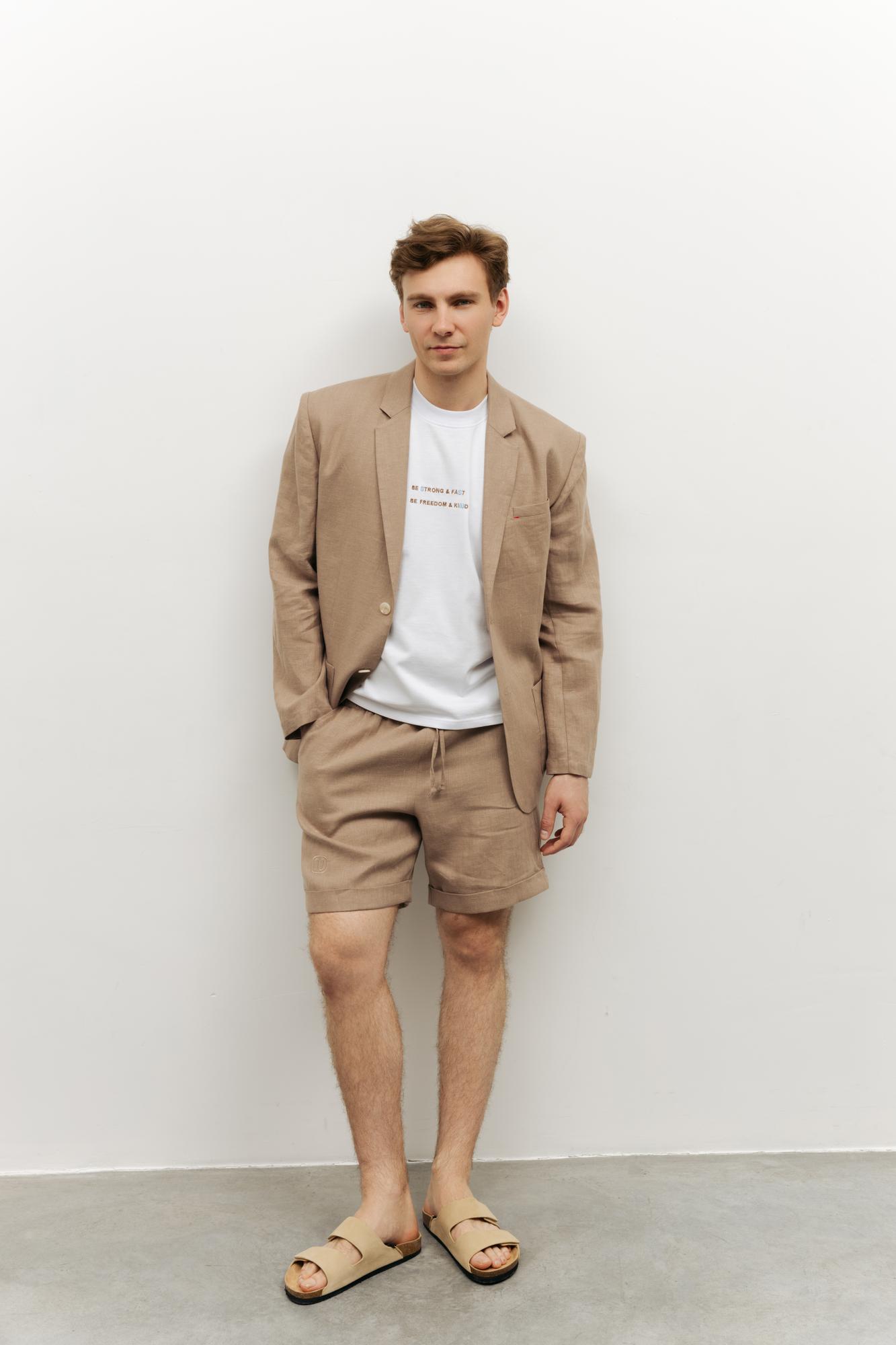 Бермуды изо льна на резинке