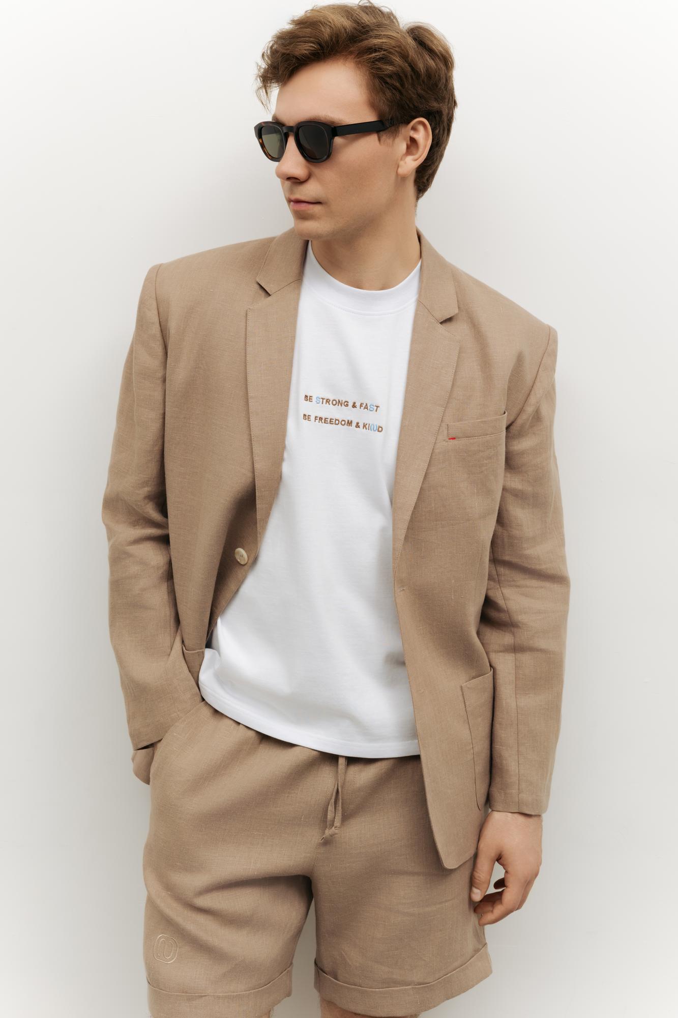 Бермуды изо льна на резинке