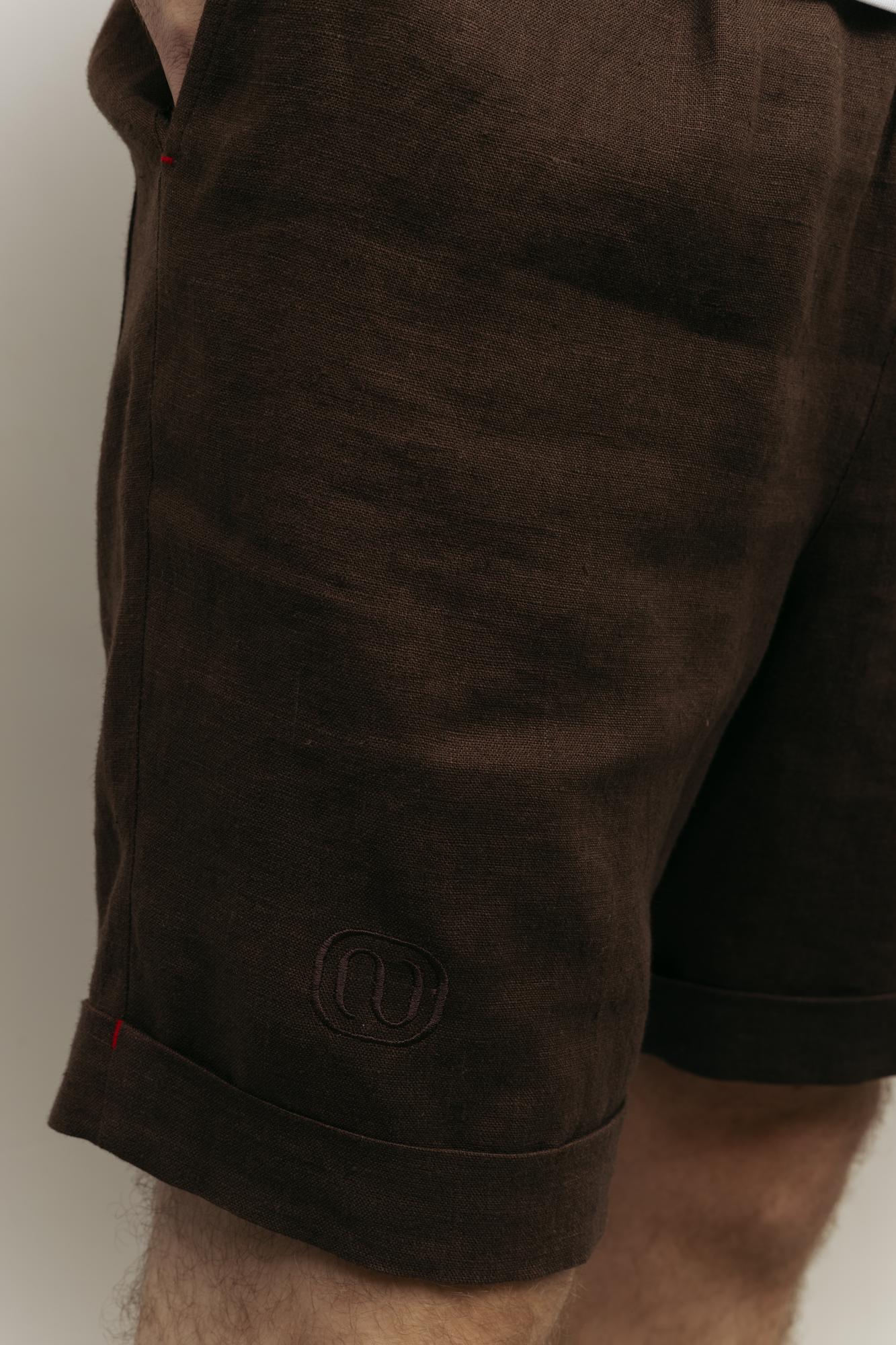 Бермуды изо льна на резинке