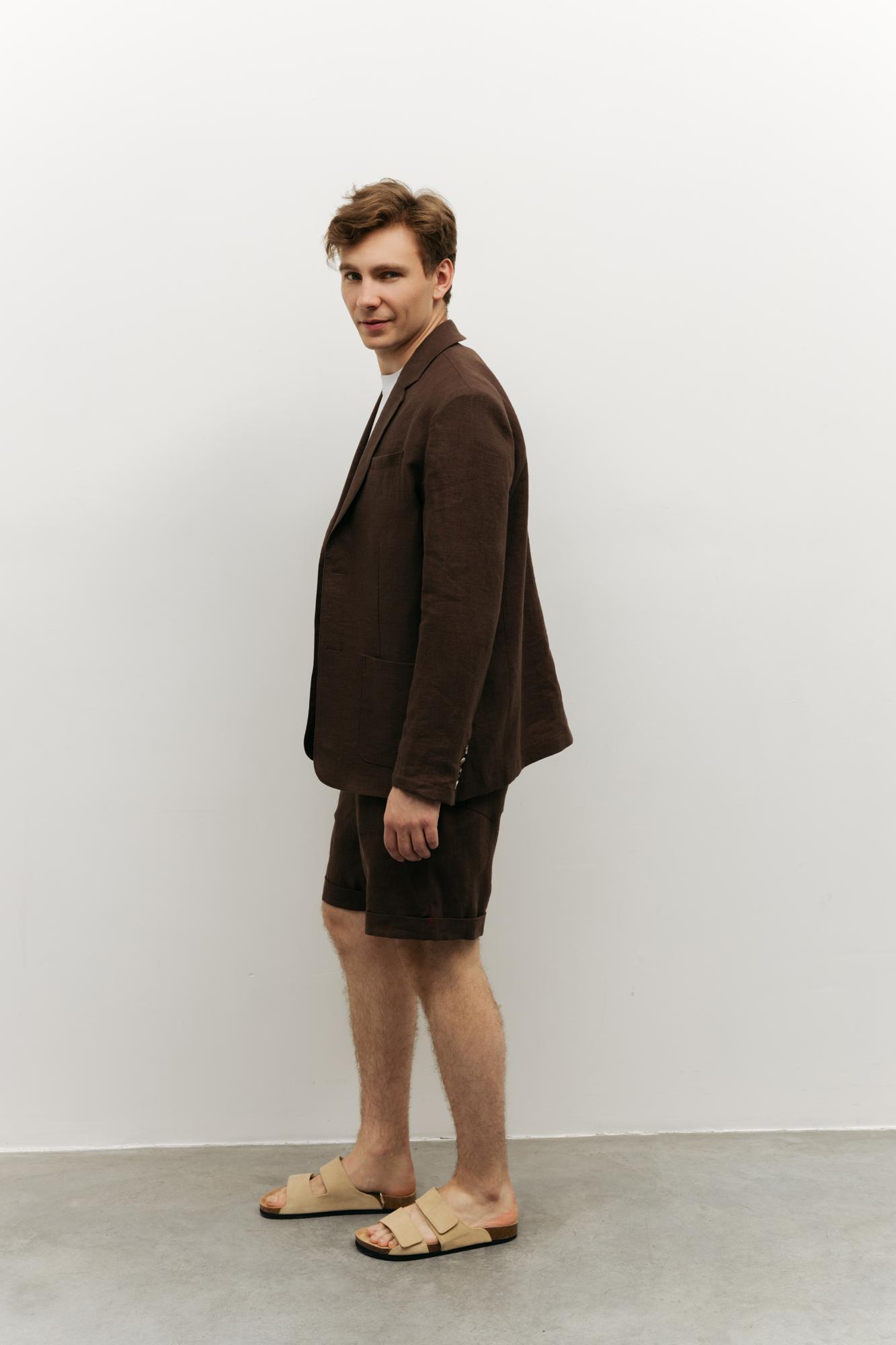 Бермуды изо льна на резинке