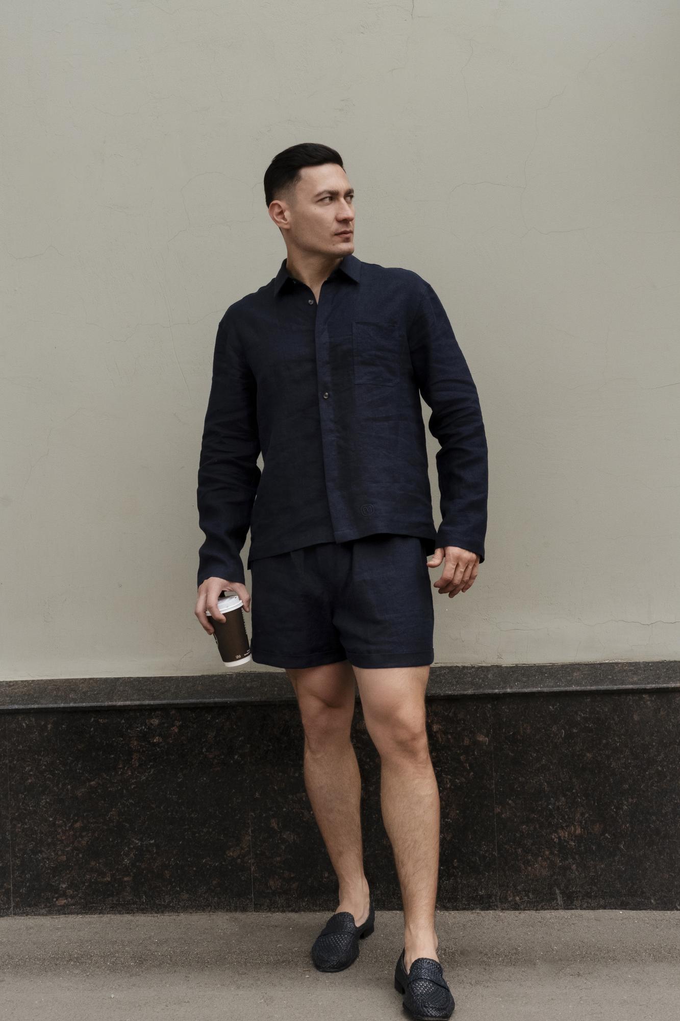 Рубашка приталенная изо льна