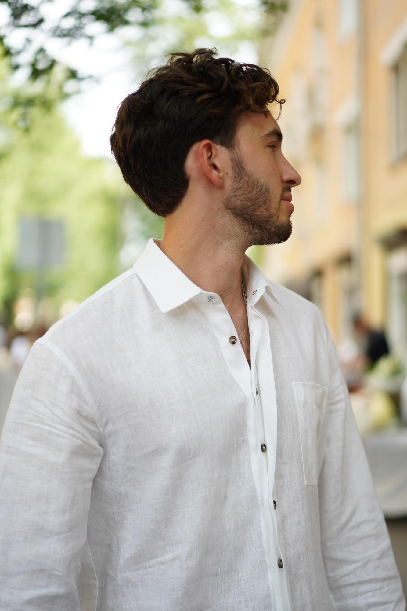 Рубашка приталенная изо льна