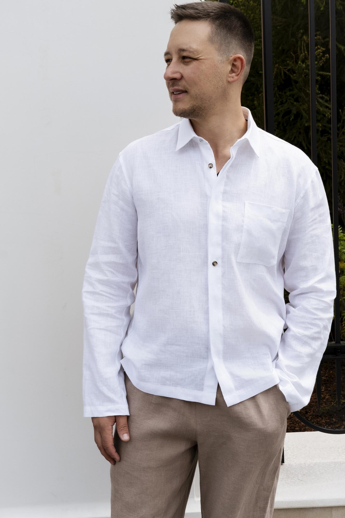 Рубашка приталенная изо льна