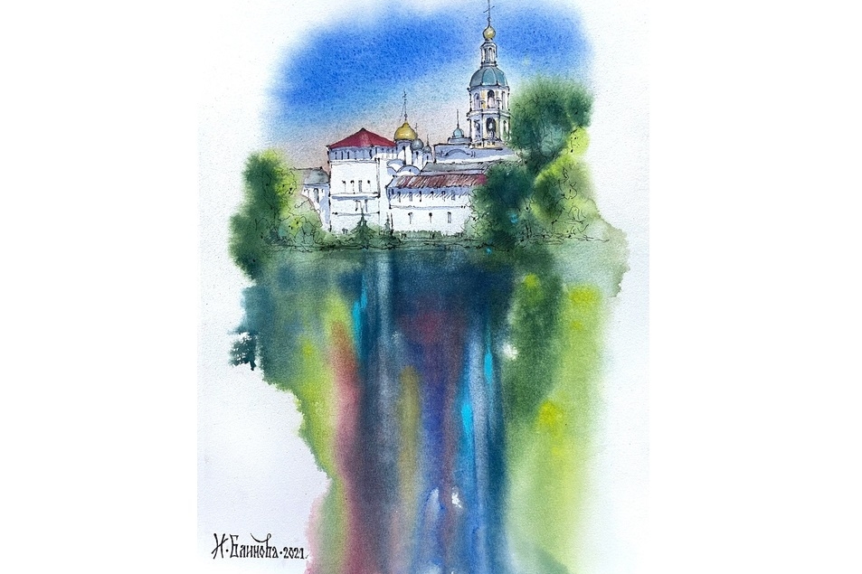 БОРОВСКО-ПАФНУТЬЕВСКИЙ МОНАСТЫРЬ (Серия "Акварельный Боровск")