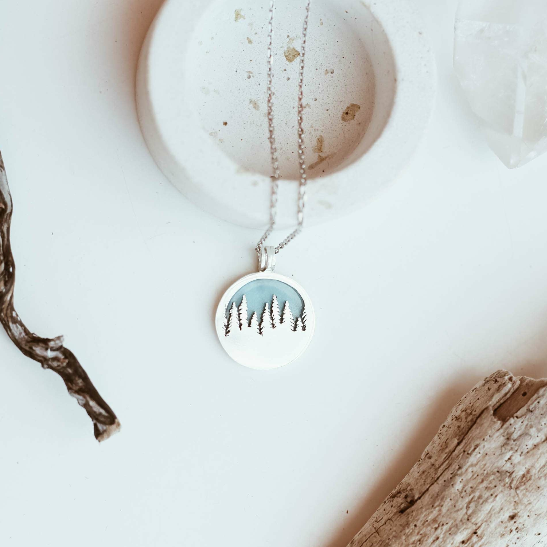 Кулон "Лес" и основа "Небо"