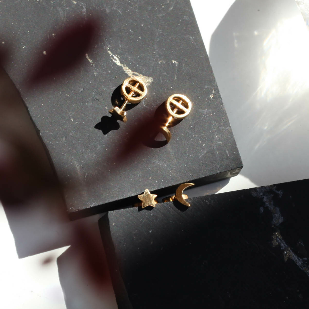 Серьги Космос с позолотой