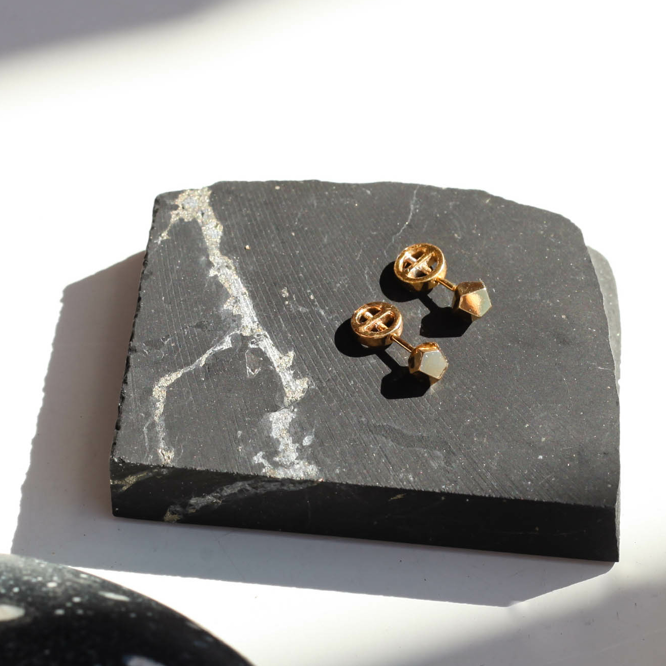 Серьги Грани с позолотой