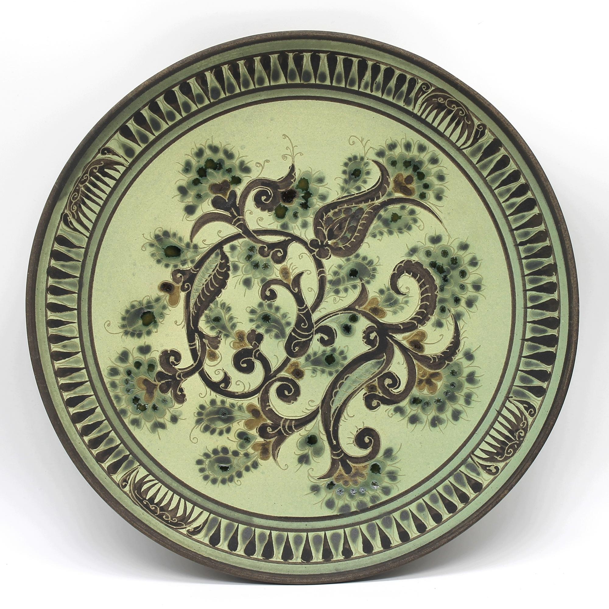 Узбекский ляган, глазурь,Риштанская керамика, Алишер Назиров, диаметр 32 см