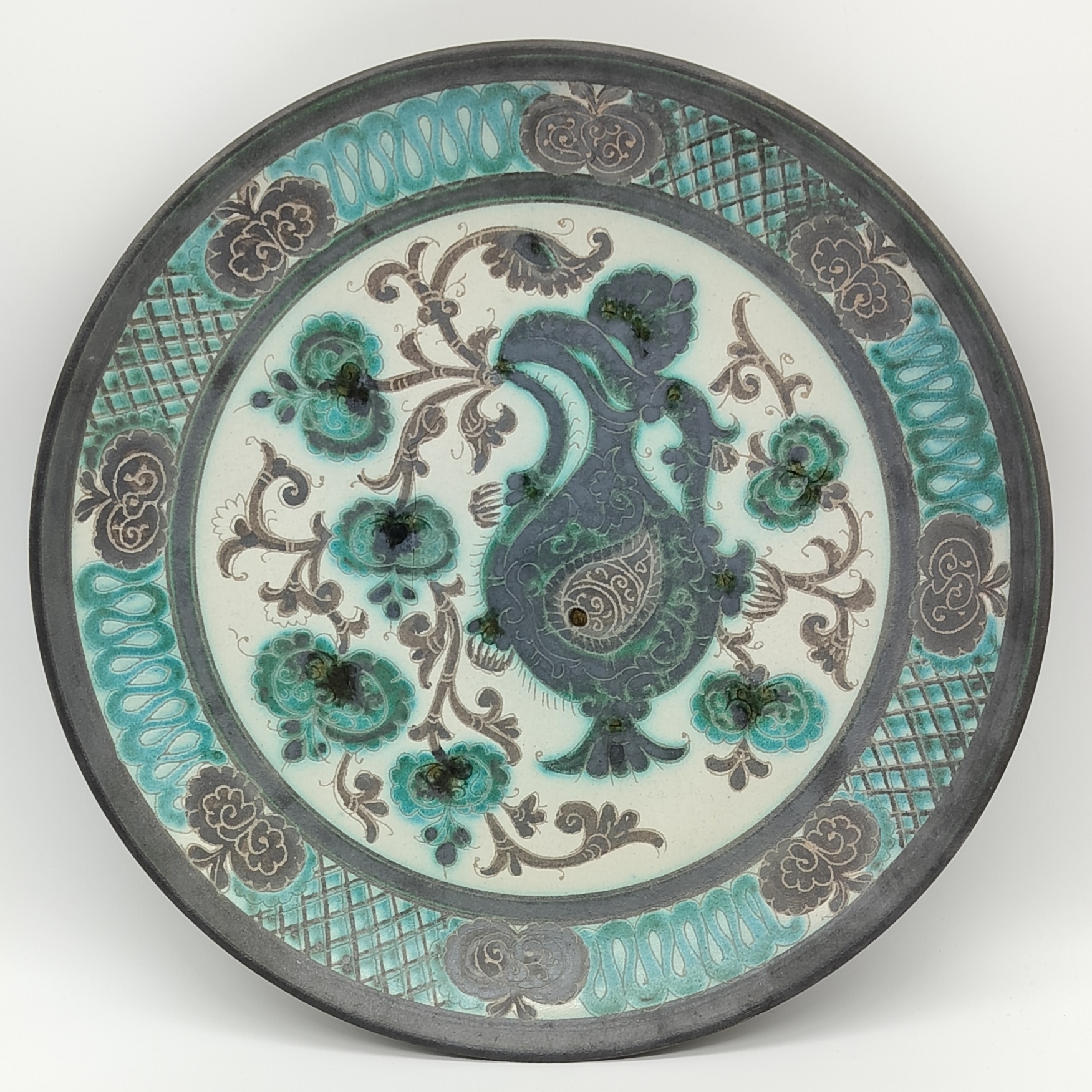 Узбекский лаган ручной работы и ручной росписи от Алишера Назирова в винтажном сите