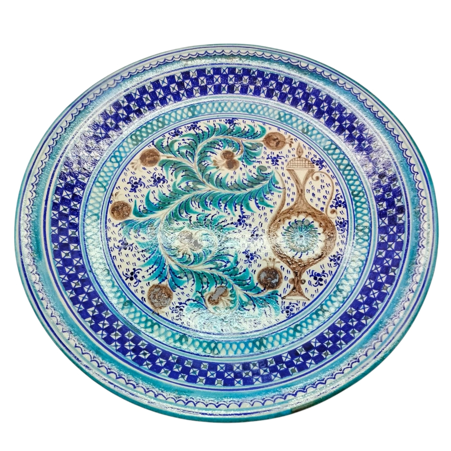 Ляган узбекский ручной работы 50 см, Исмаил Комилов | Риштанская керамика