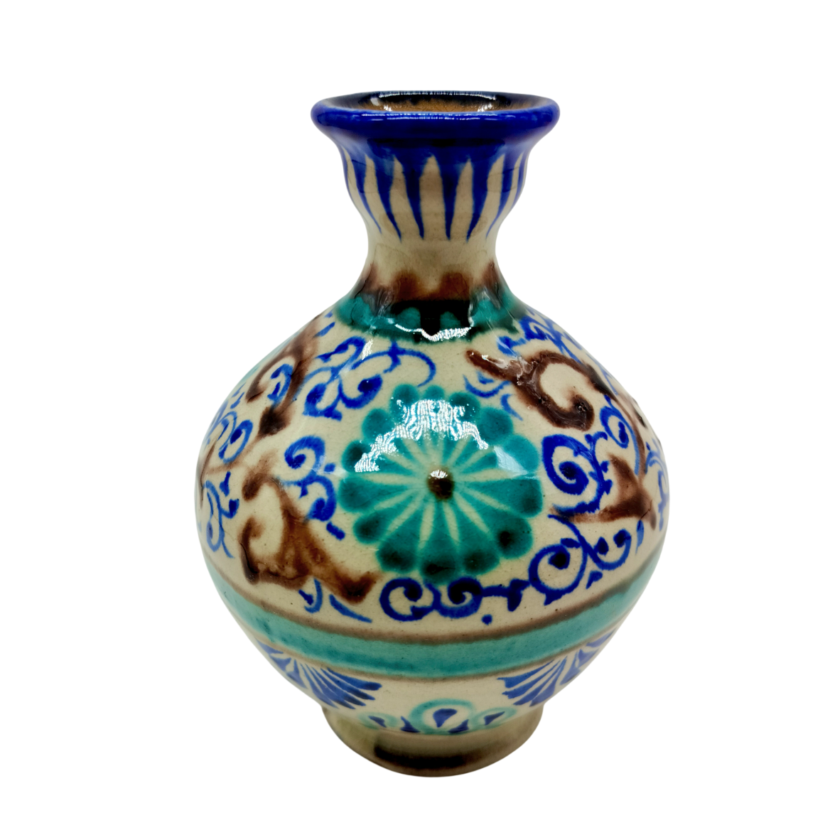 Риштанская ваза ручной работы Исмаила Комилова — ишкоровая глазурь