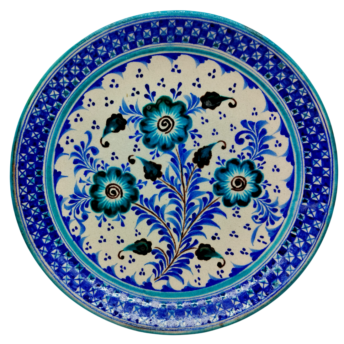 Эксклюзивный узбекский ляган ручной работы. Ишкоровая глазурь, дизайнерский декор.