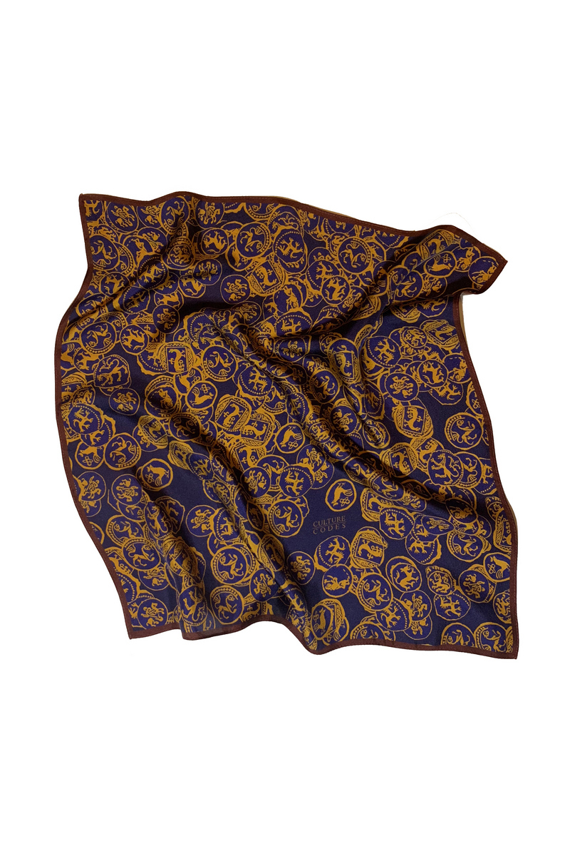 Платок-паше «Монеты». Сапфир.