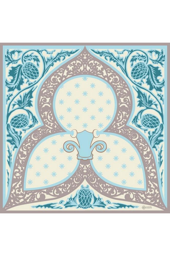 Платок-каре «Зимняя сказка», серебро