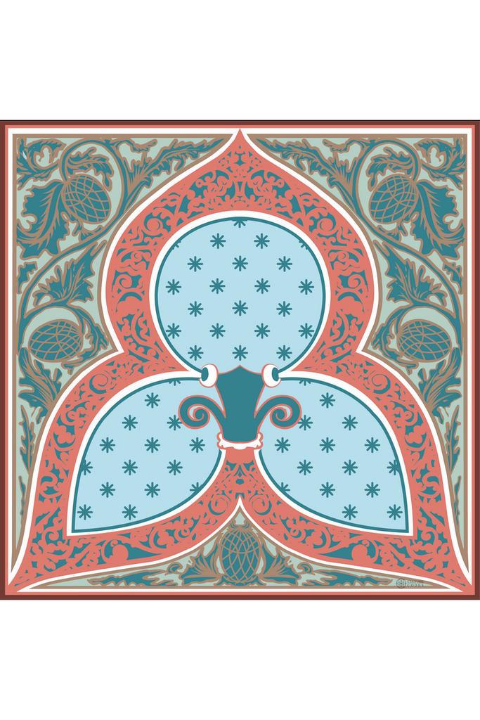 Платок-каре «Зимняя сказка», яркий ягодный