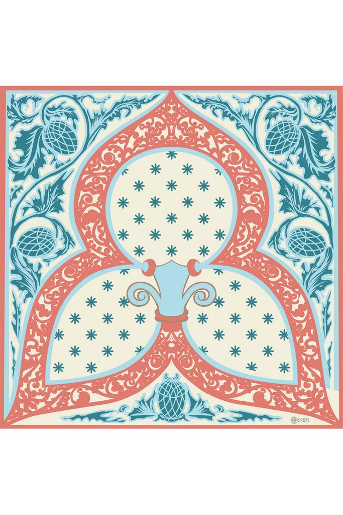 Платок-каре «Зимняя сказка», морозный персик