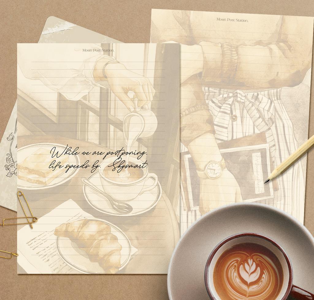 Бумага для писем «Кофе и книги»