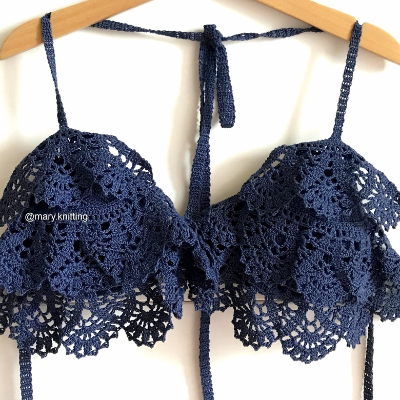 вязаный купальник с кружевом