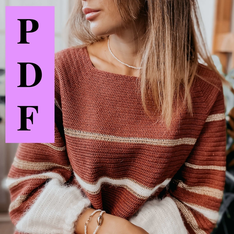 классический джемпер крючком