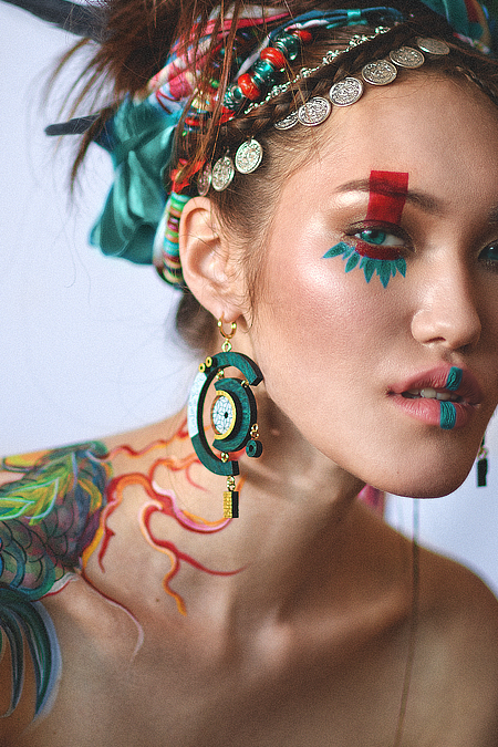 Асимметричные серьги Дракон