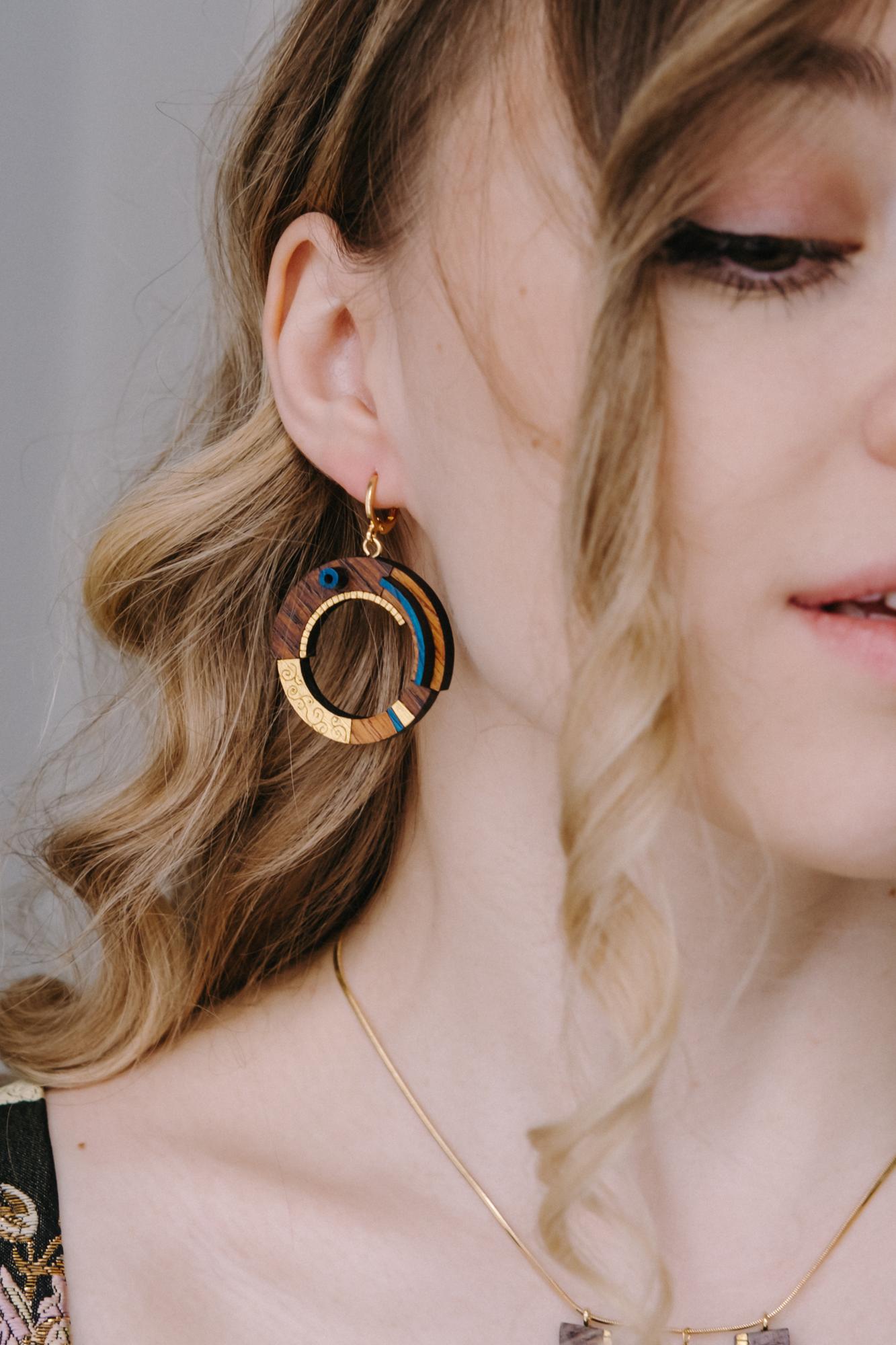 Серьги-кольца с позолотой