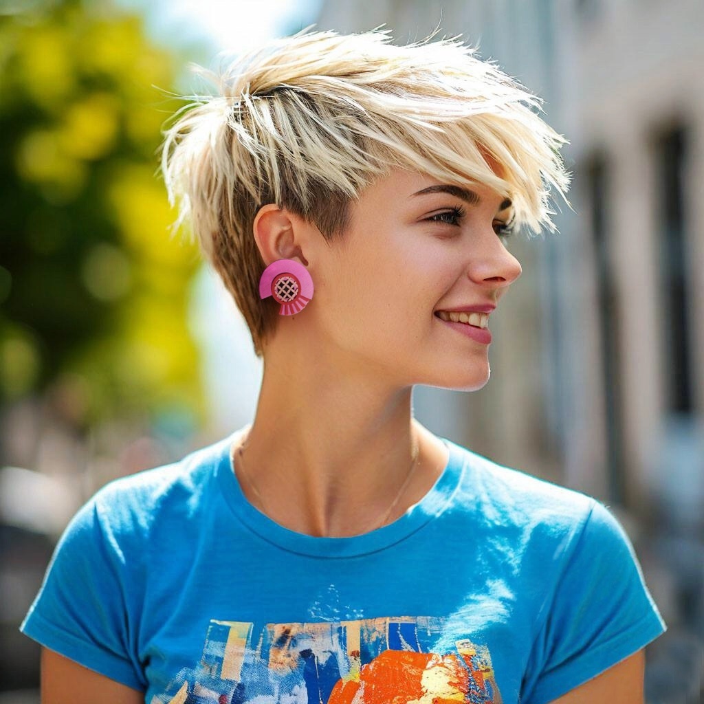 Серьги пусеты Малина и перец