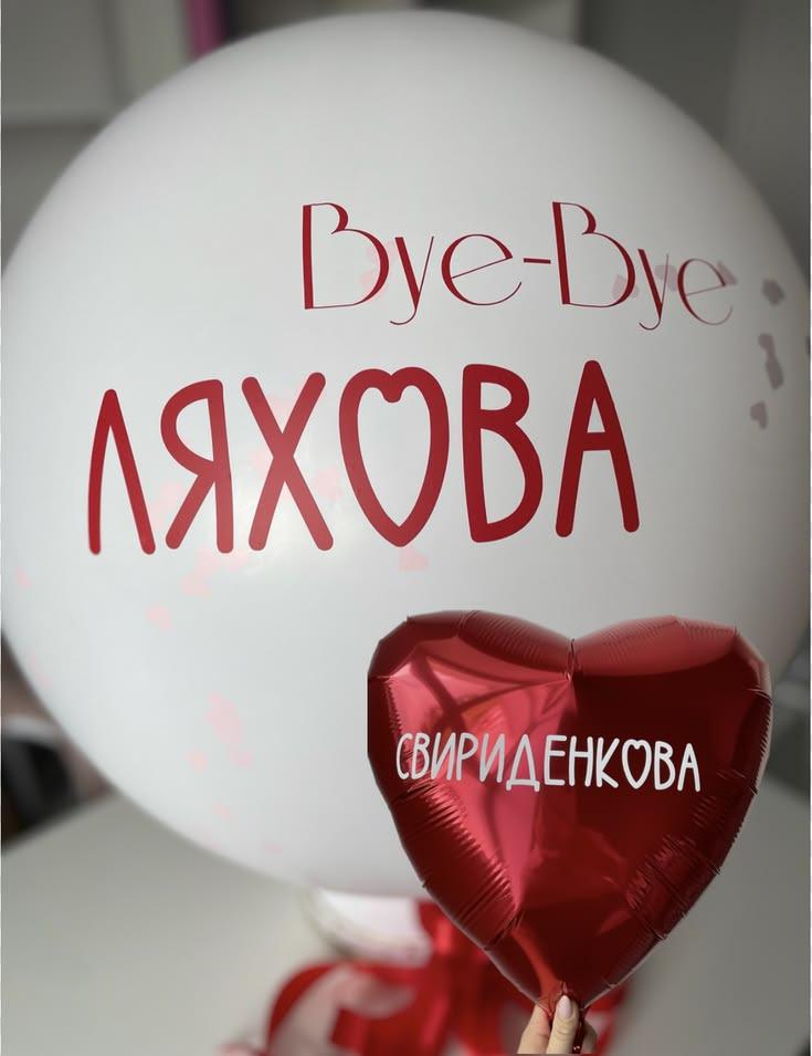 БАЙ БАЙ ФАМИЛИЯ шар  на девичник лопать