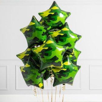23 февраля  звезды камуфляж милитари 9 шт