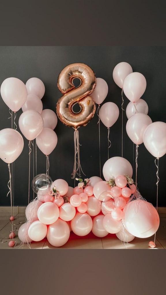 8 марта шары  мини зона розовая