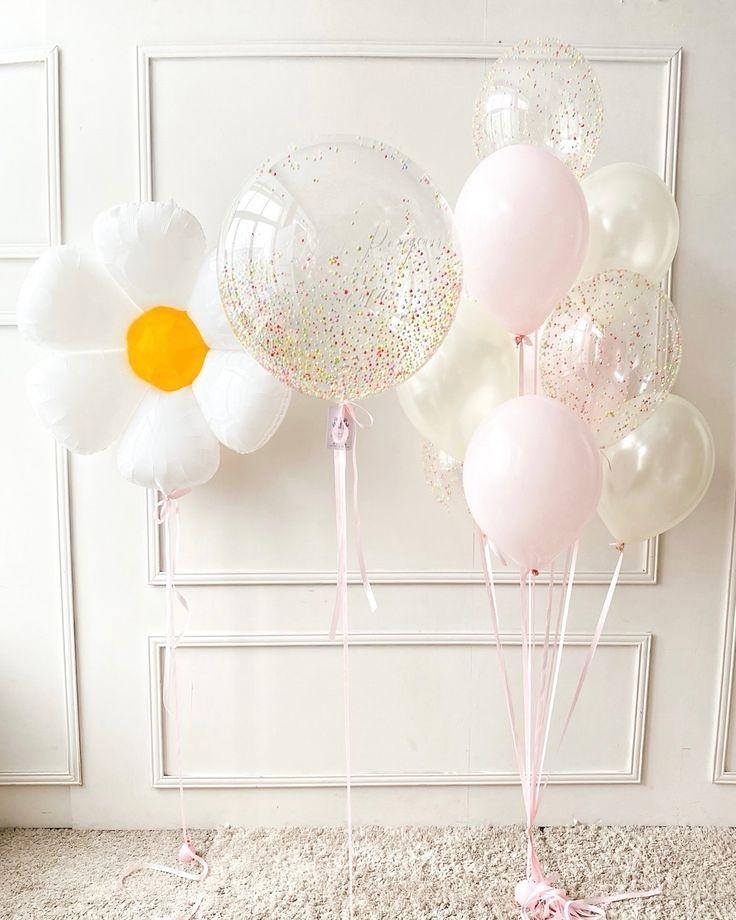 8 марта шары  Ромашка белая