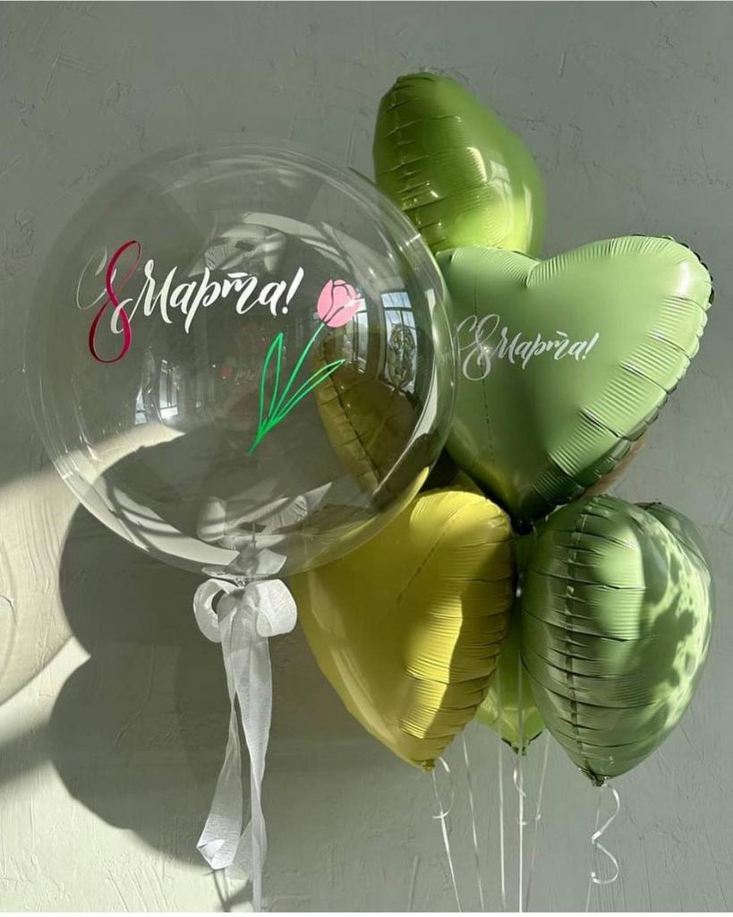 Шары 8 марта оливковое утро