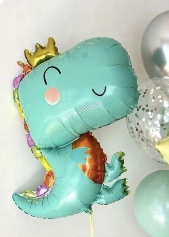 Динозаврик бирюзовый с короной