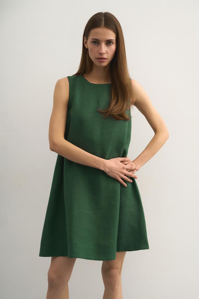 Платье льняное мини Emerald купить в интернет-магазине по выгодной цене Pure Linen