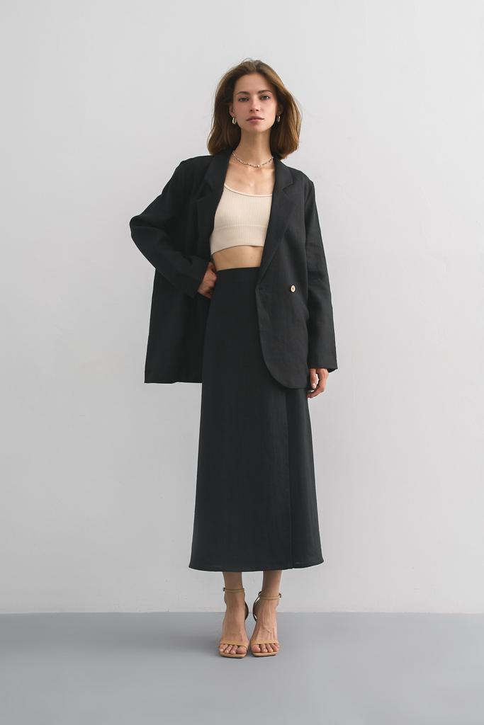 Юбка льняная миди Nuit