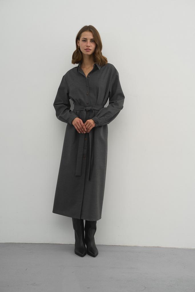 Платье-рубашка из шерсти Pierre de lune