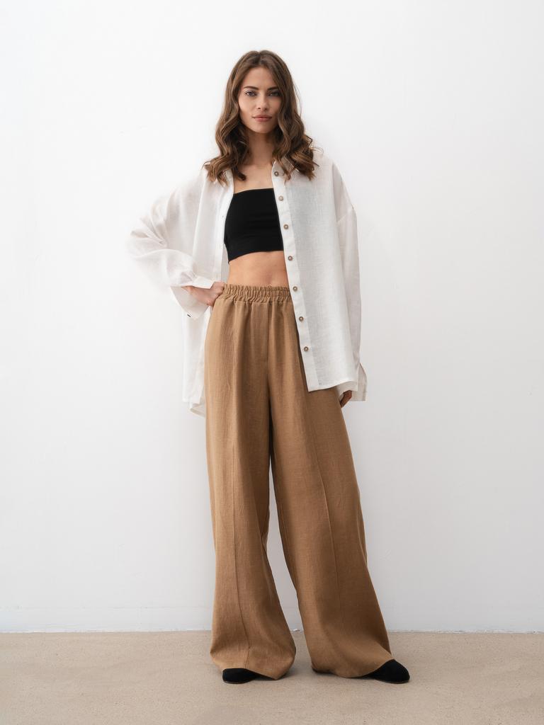 Льняные брюки женские песочные Pure Linen