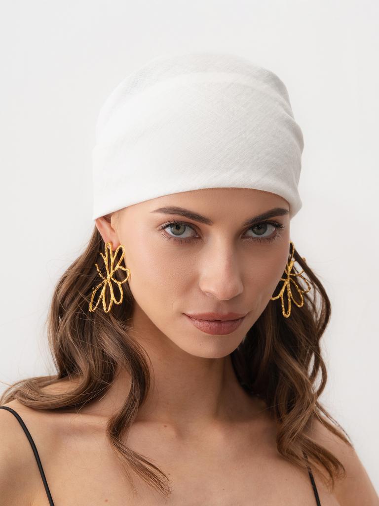 Льняная косынка белая Pure Linen