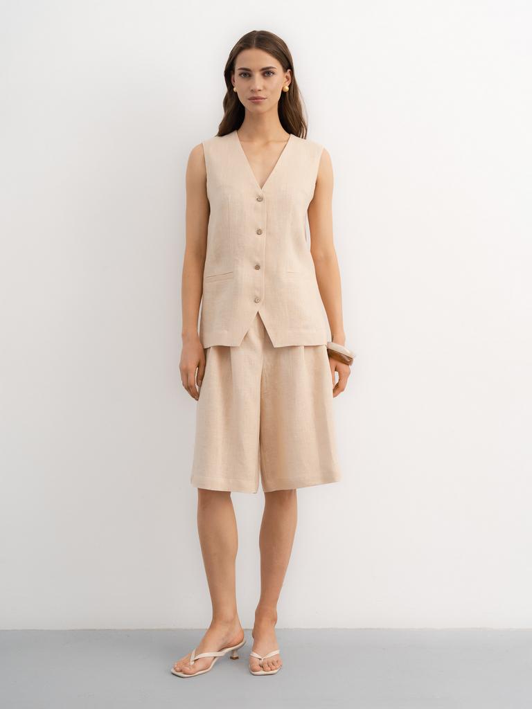 Бермуды льняные Cream